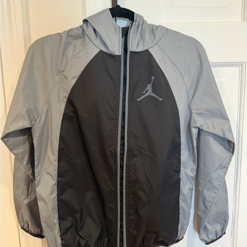 Jordan Gray and Black Windbreaker Jacket